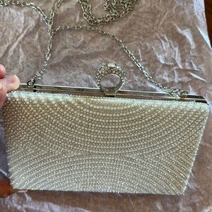 White beaded clutch